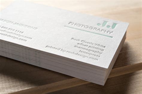 letterpress printed business cards